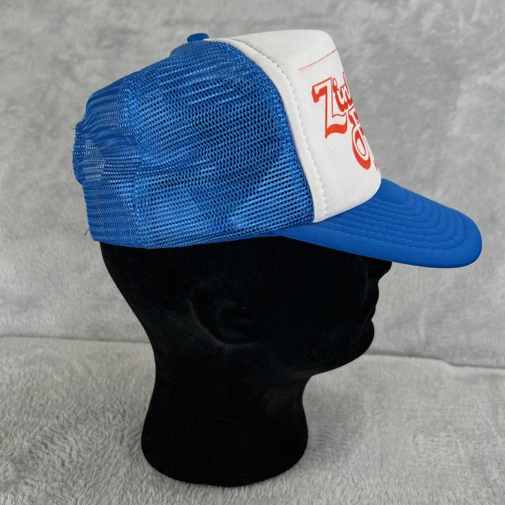 Vtg Zinkin Fitness Trucker Hat Blue Gym Weightlifting Mesh Snapback 80s Fresno
